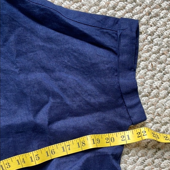 Joie Dark Blue Linen Short Sleeve Shirt - Picture 4 of 6